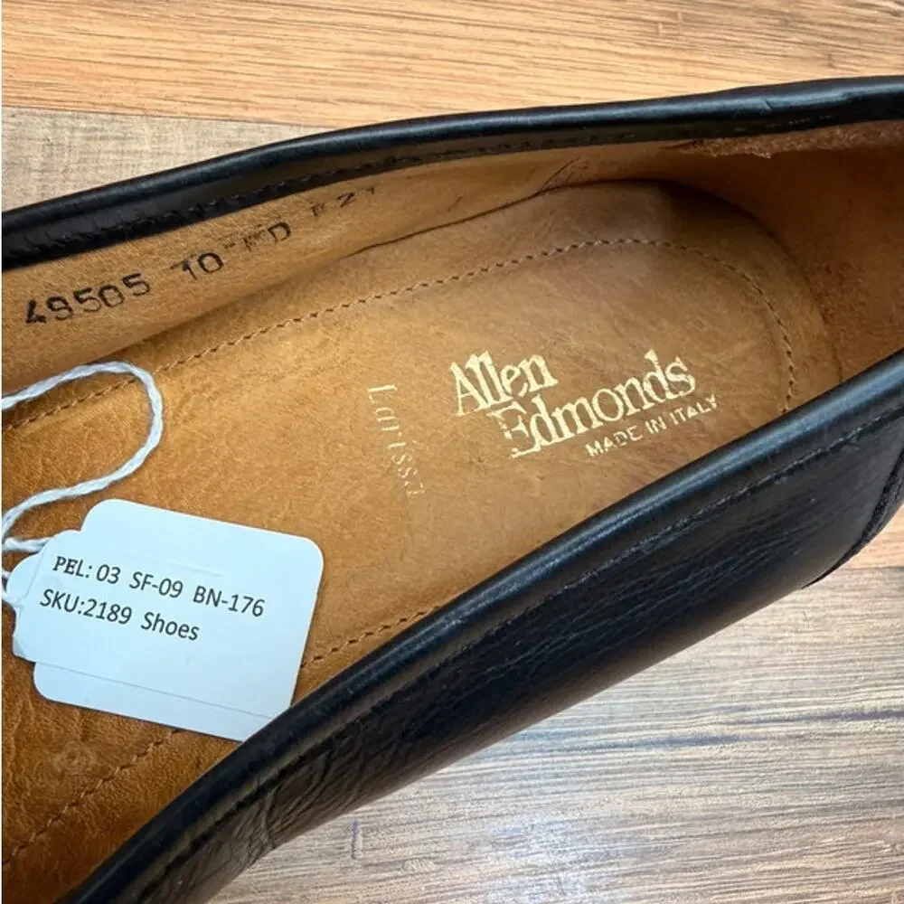 Allen Edmonds Larissa Men's Size 10D Black Leather Horsebit Loafers Dress Shoes